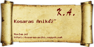 Kosaras Anikó névjegykártya