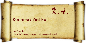 Kosaras Anikó névjegykártya